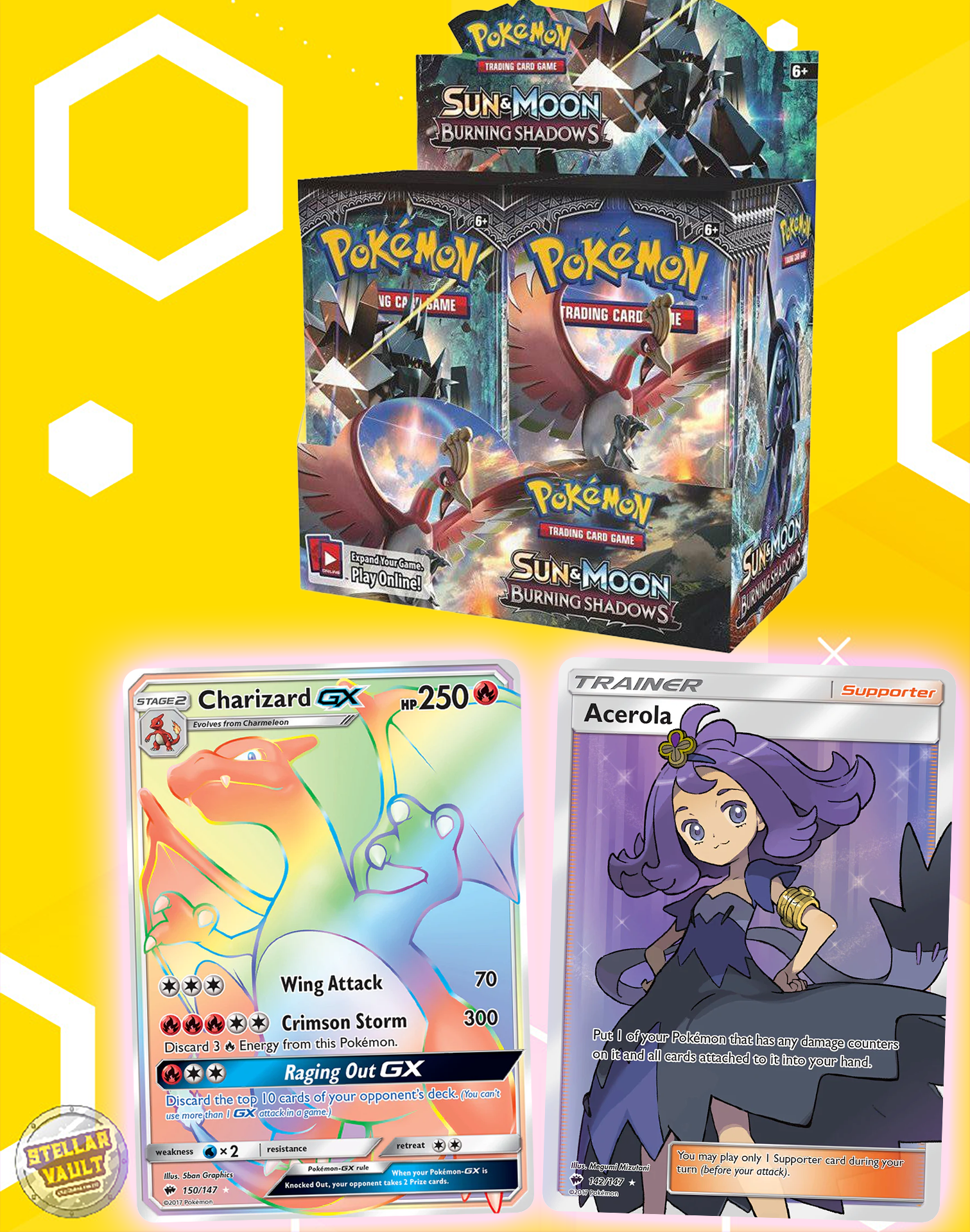 Pokemon Sun & Moon Burning Shadows Booster Box – Stellar Vault