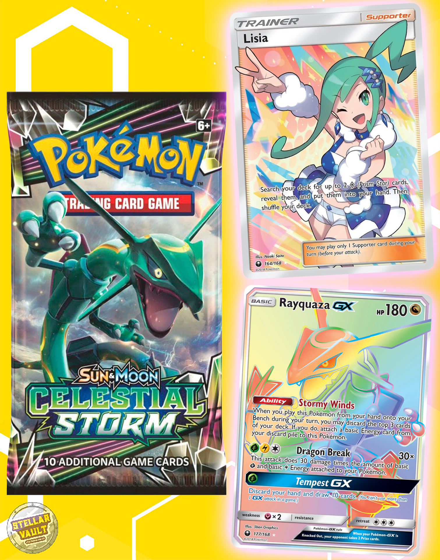 Pokemon Sun & Moon Celestial Storm Booster Pack Stellar Vault Pokemon Sun & Moon Celestial Storm Booster Pack Stellar Vault