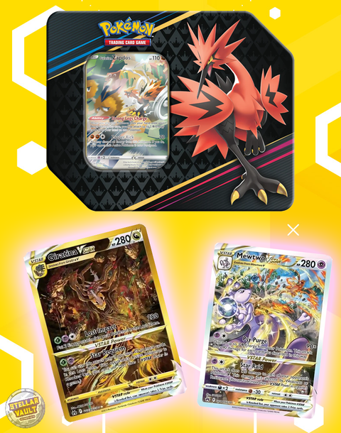 Pokemon Sword & Shield Crown Zenith Galarian Zapdos Tin (5 Pack)