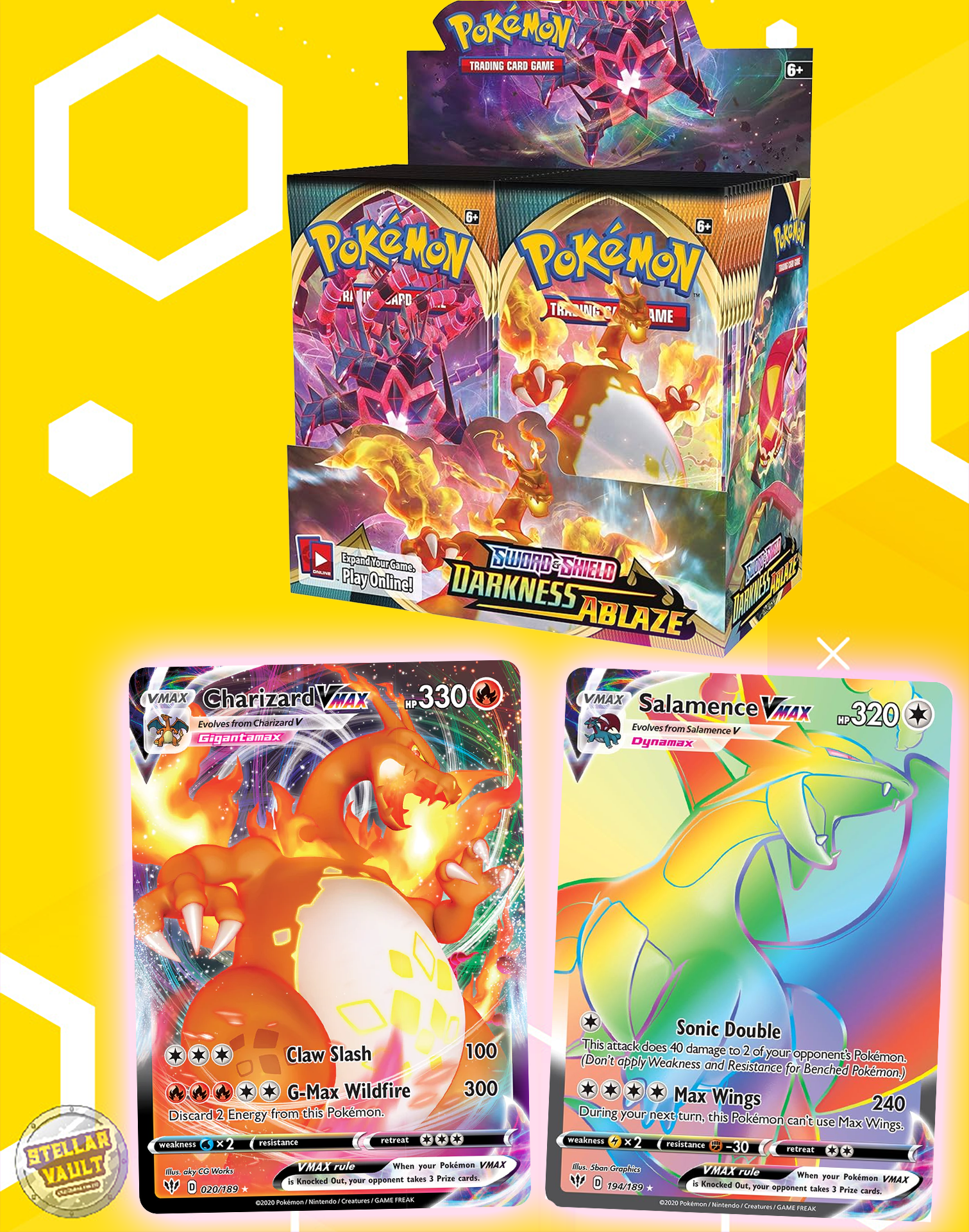 Pokemon Sword & Shield Darkness Ablaze Booster Box  Stellar Vault