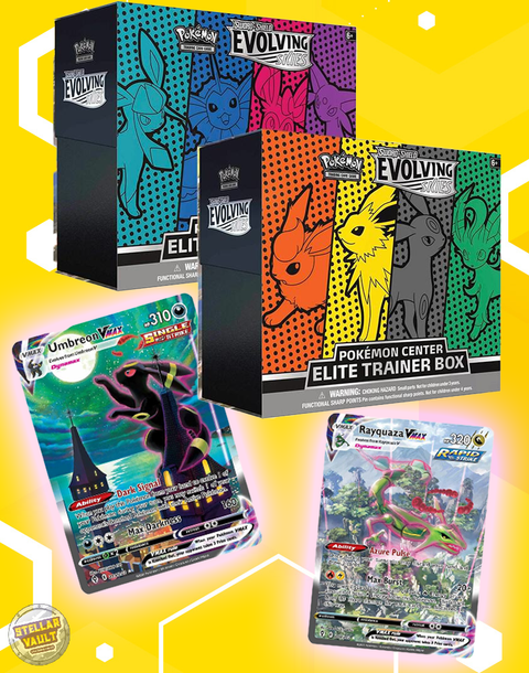 Pokemon Sword & Shield Evolving Skies Pokemon Center Elite Trainer Box Pair