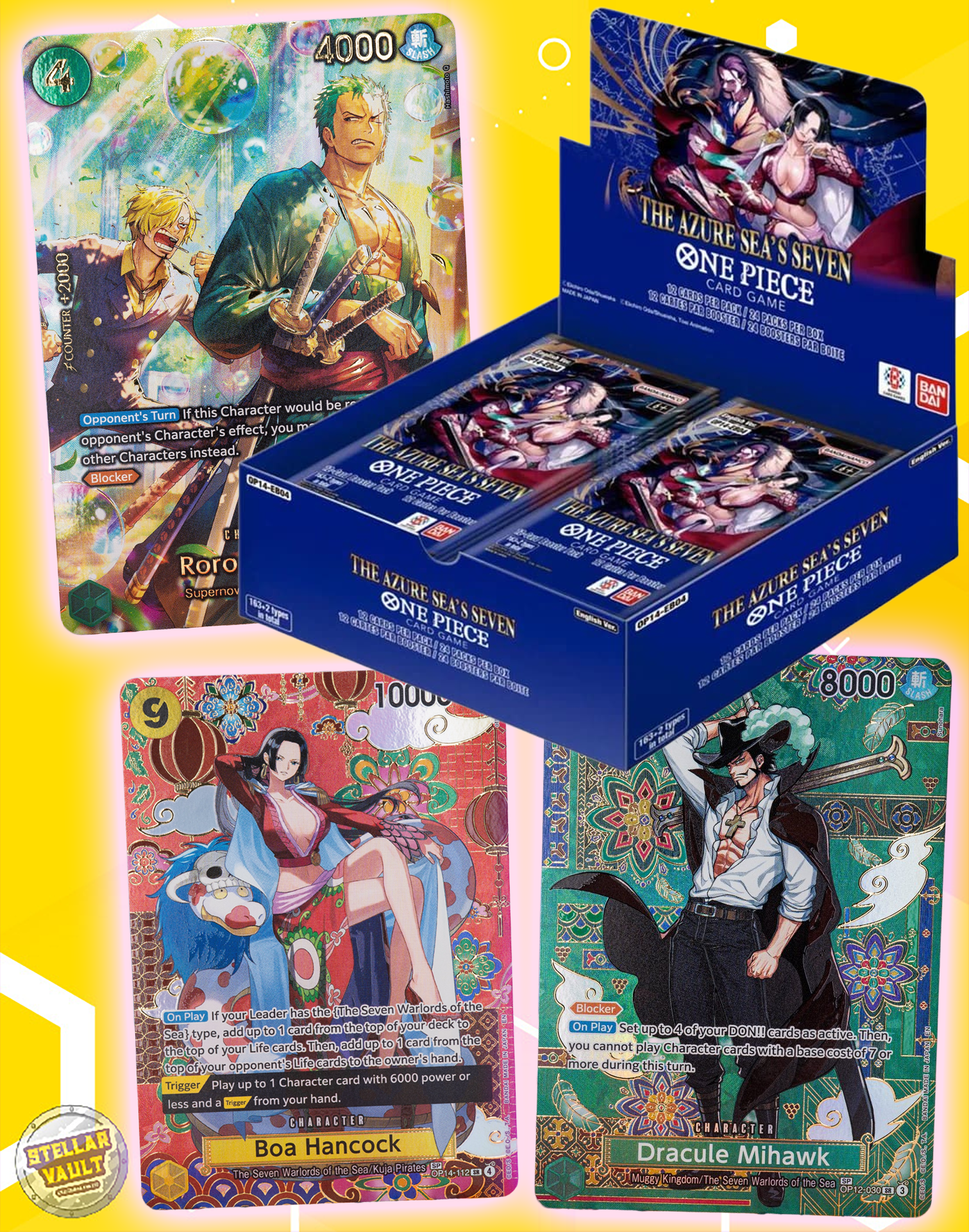 One Piece OP-14 EB-04 The Azure Sea's Seven Booster Box – Stellar