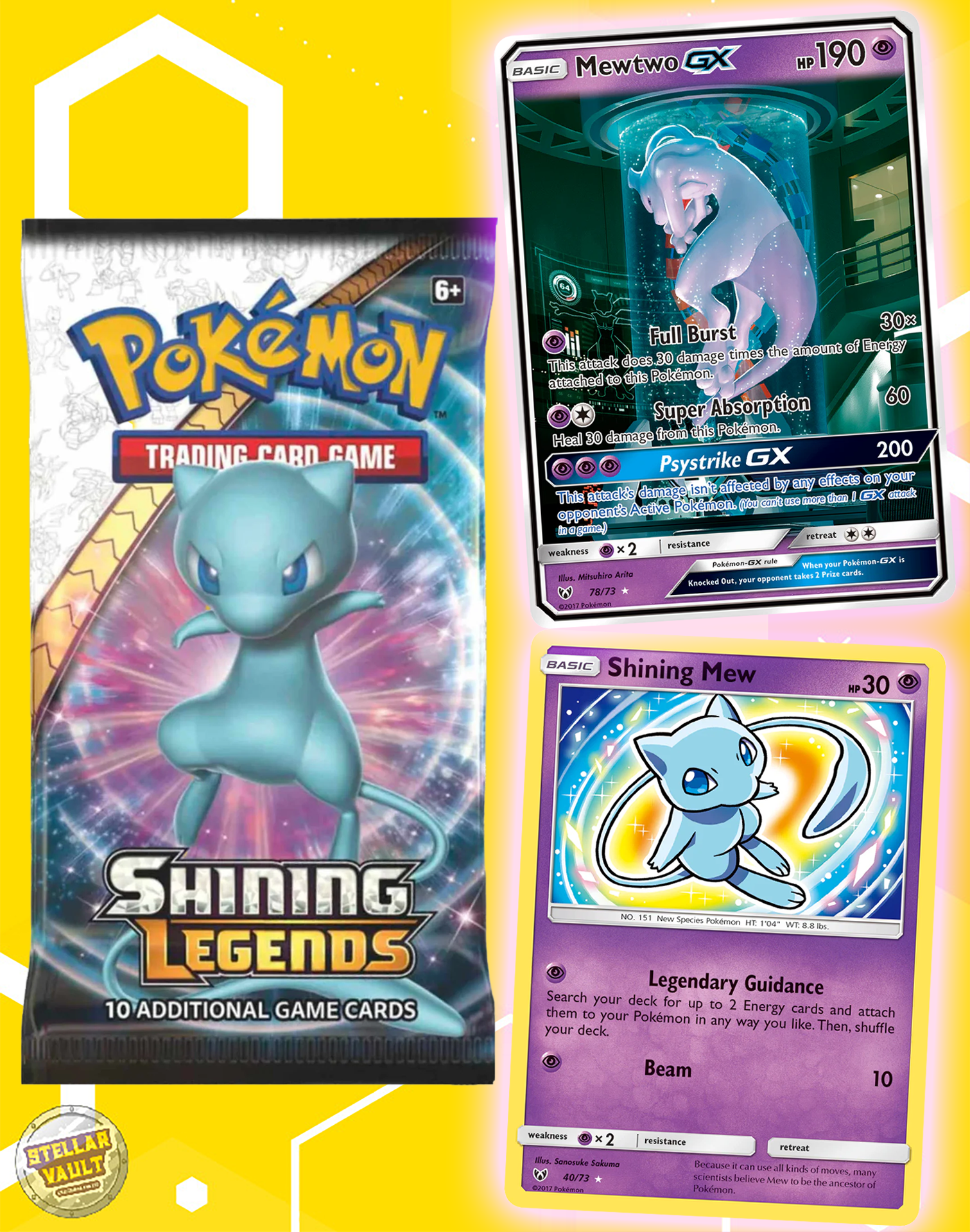 Pokemon Sun & Moon Shining Legends Booster Pack Stellar Vault Pokemon Sun & Moon Shining Legends Booster Pack Stellar Vault