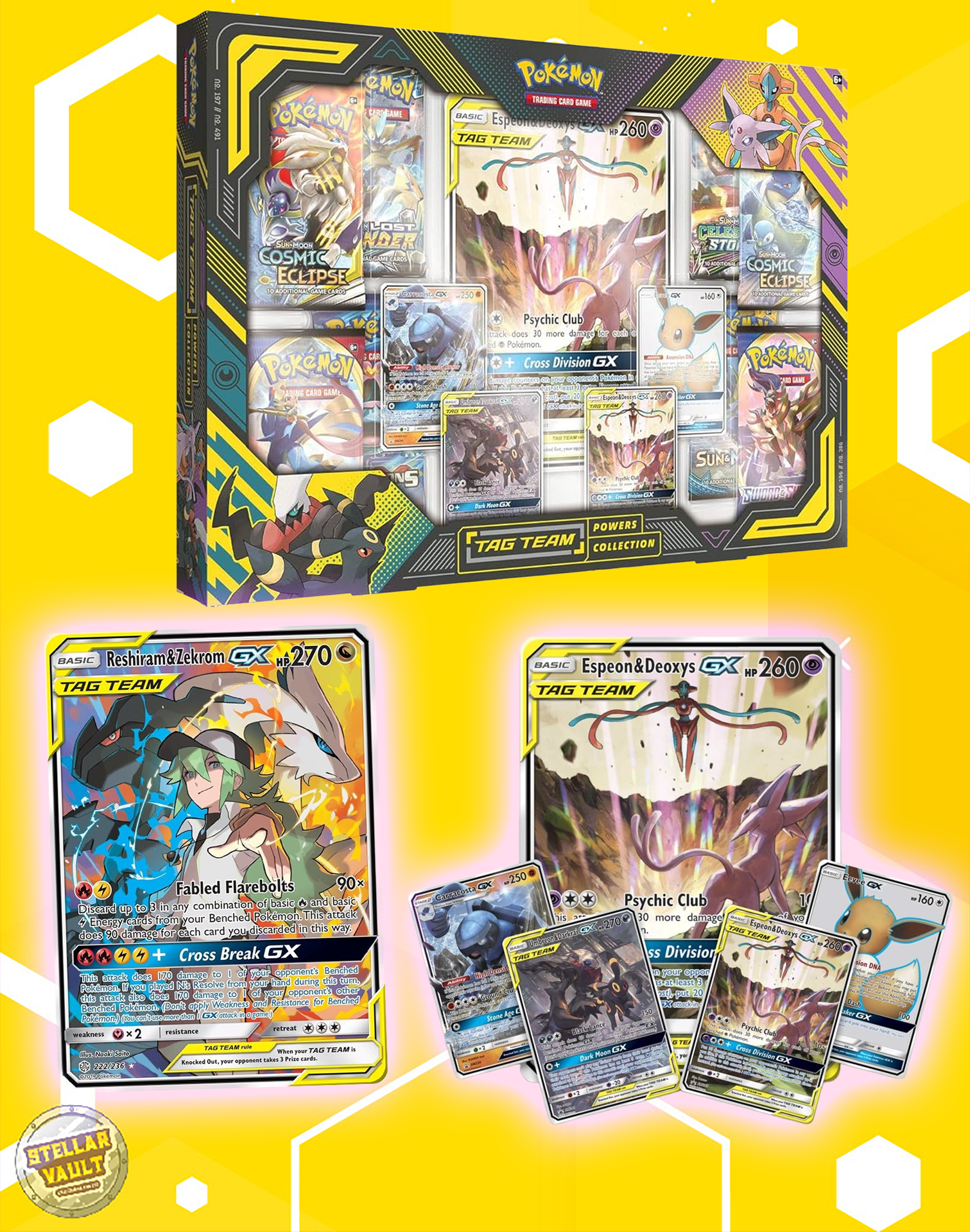 Pokemon Sun & Moon Tag Team Powers Collection Box (Deoxys & Espeon) Stellar Vault Pokemon Sun & Moon Tag Team Powers Collection Box (Deoxys & Espeon) Stellar Vault