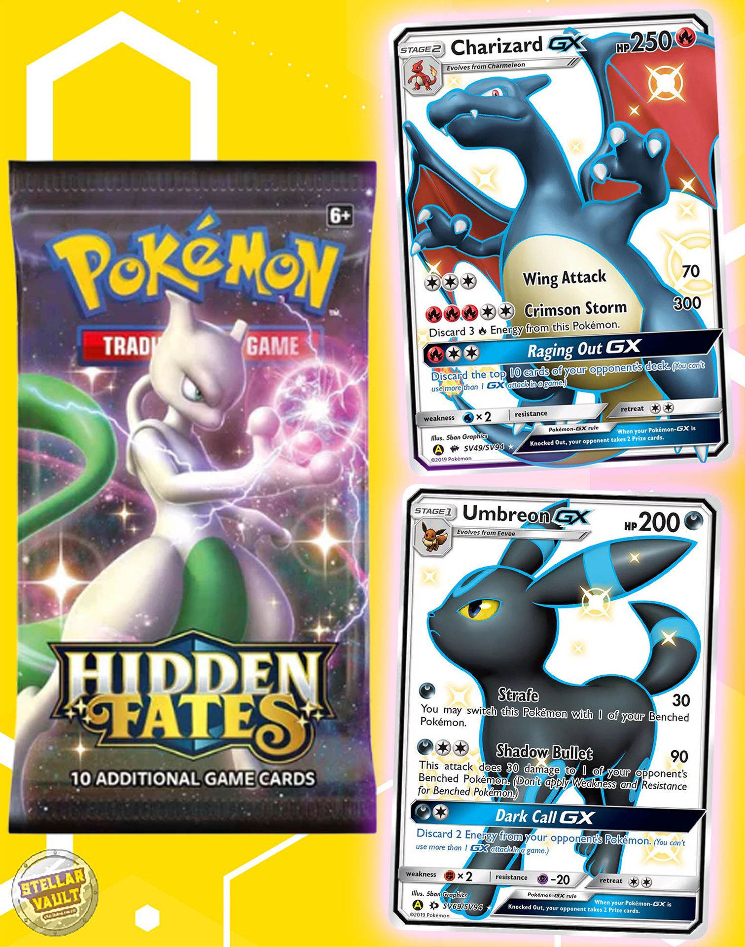 Pokemon Sun & Moon Hidden Fates Booster Pack Stellar Vault Pokemon Sun & Moon Hidden Fates Booster Pack Stellar Vault