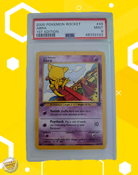 Pokemon 1st Edition Team Rocket Abra PSA 9 Graded Slab