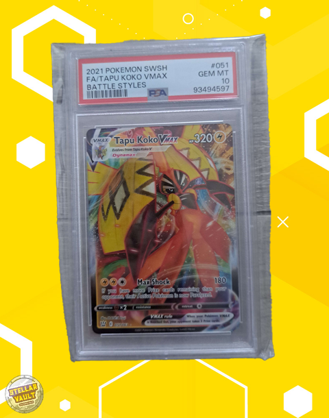 Pokemon Battle Styles FA Tapu Koko VMAX PSA 10 Graded Slab