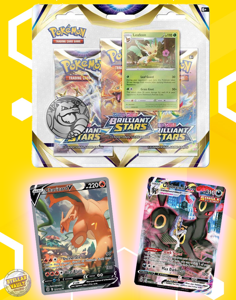 Pokemon Sword & Shield Brilliant Stars 3-Pack Blister