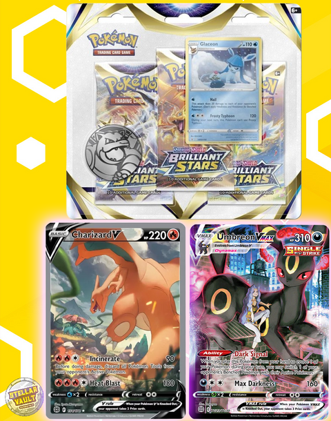 Pokemon Sword & Shield Brilliant Stars 3-Pack Blister (Glaceon)