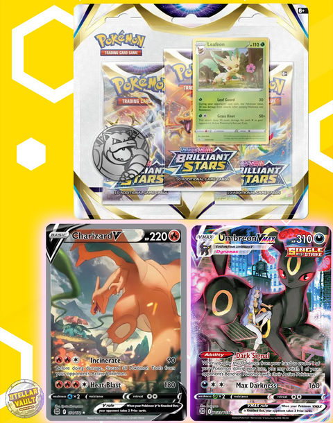 Pokemon Sword & Shield Brilliant Stars 3-Pack Blister (Leafeon)