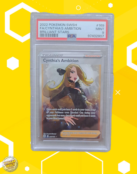 Pokemon Brilliant Stars FA Cynthia's Ambition PSA 9 Graded Slab