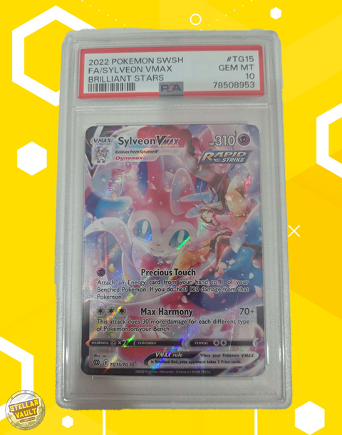 Pokemon Brilliant Stars FA Sylveon VMAX PSA 10 Graded Slab