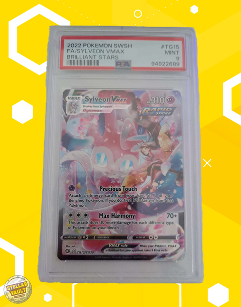 Pokemon Brilliant Stars FA Sylveon VMAX PSA 9 Graded Slab