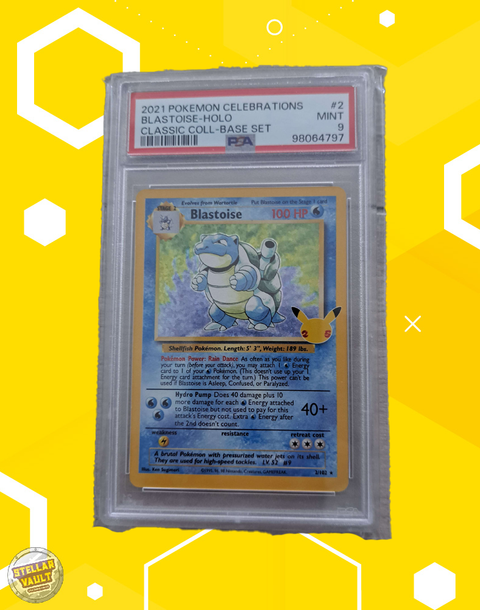 Pokemon Celebrations Blastoise Holo PSA 9 Graded Slab