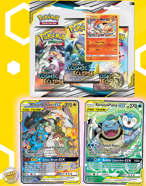 Pokemon Sun & Moon Cosmic Eclipse 3-Pack Blister (Victini)