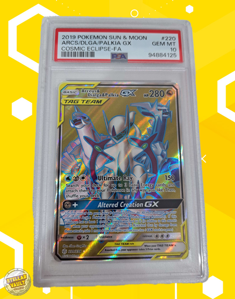 Pokemon Cosmic Eclipse FA Arceus Dialga Palkia GX PSA 10 Graded Slab