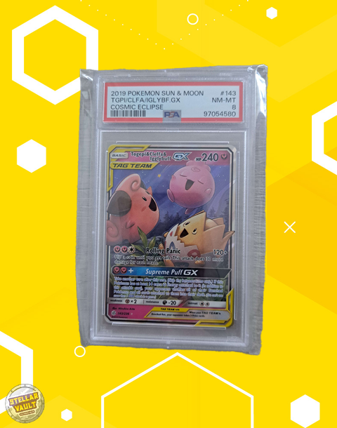 Pokemon Cosmic Eclipse Togepi Cleffa Igglybuff GX PSA 8 Graded Slab