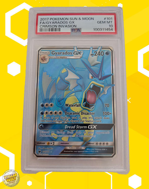 Pokemon Crimson Invasion Gyarados GX FA PSA 10 Graded Slab