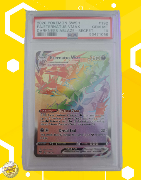 Pokemon Darkness Ablaze Eternatus VMAX Rainbow Secret Rare PSA 10 Graded Slab