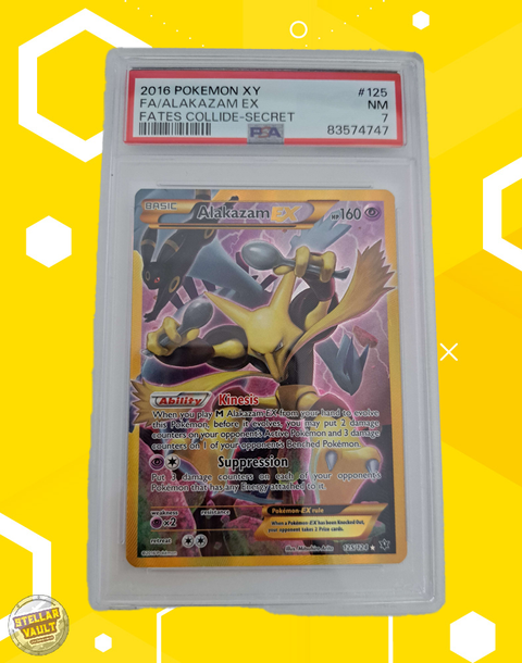 Pokemon Fates Collide Secret Rare FA Alakazam EX PSA 7 Graded Slab