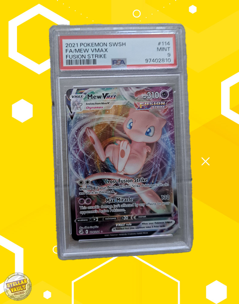 Pokemon Fusion Strike FA Mew VMAX PSA 9 Graded Slab