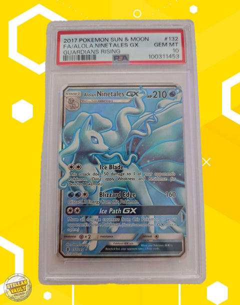 Pokemon Guardians Rising Alolan Ninetales GX FA PSA 10 Graded Slab