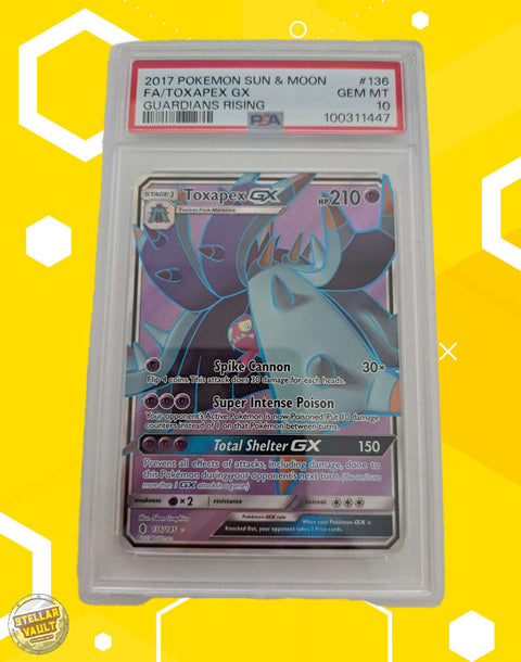 Pokemon Guardians Rising Toxapex GX FA PSA 10 Graded Slab