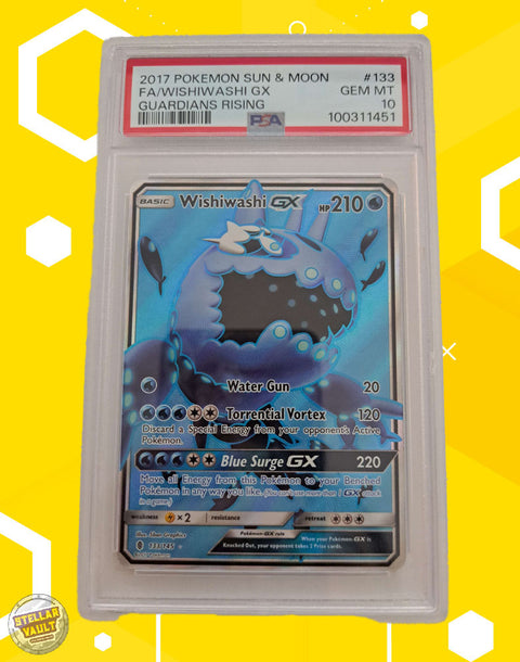 Pokemon Guardians Rising Wishiwashi GX FA PSA 10 Graded Slab