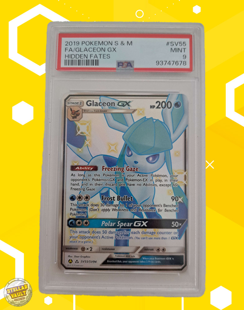 Pokemon Hidden Fates FA Glaceon GX PSA 9 Graded Slab