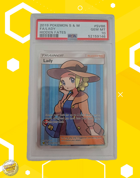 Pokemon Hidden Fates Lady FA PSA 10 Graded Slab