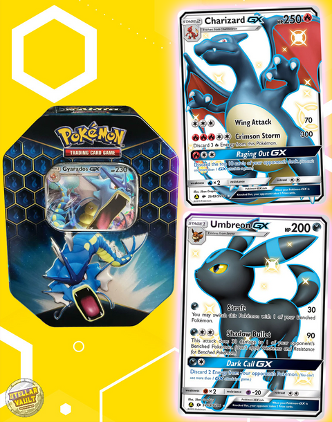 Pokemon Sun & Moon Hidden Fates Gyarados Tin