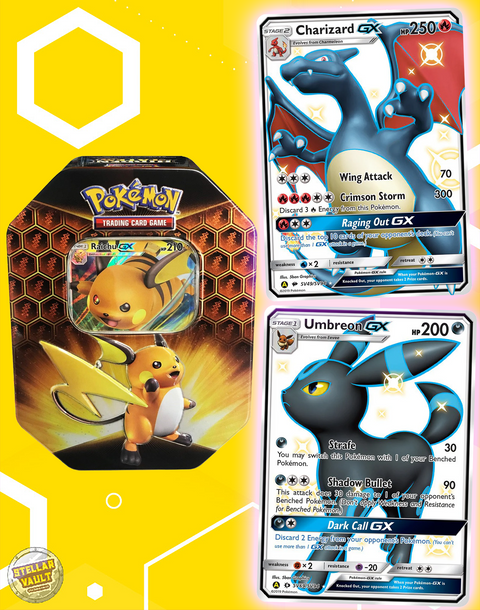 Pokemon Sun & Moon Hidden Fates Raichu Tin