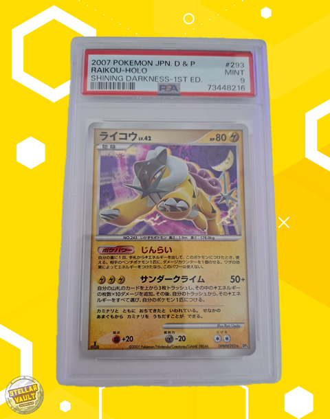 Pokemon Japanese Shining Darkness 1st Edition Raikou Holo PSA 9 Graded Slab