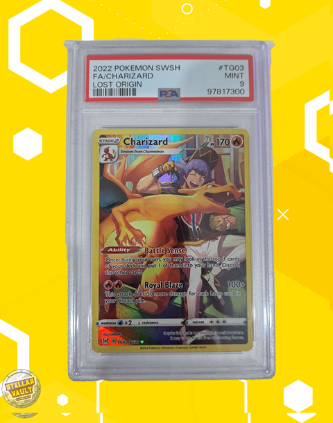 Pokemon Lost Origin FA Charizard PSA 9 Graded Slab