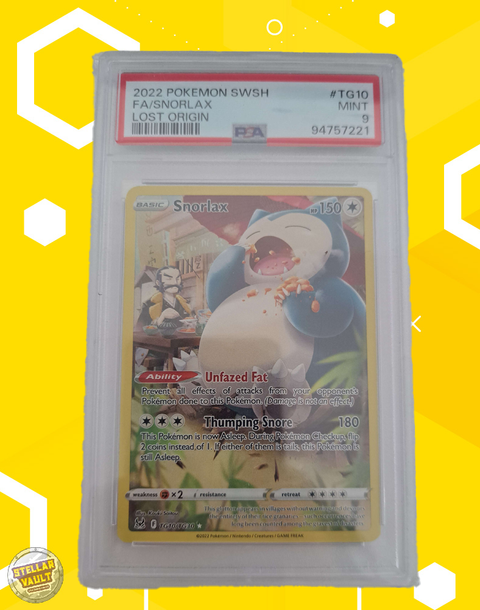 Pokemon Lost Origin Trainer Galley Snorlax PSA 9 Graded Slab