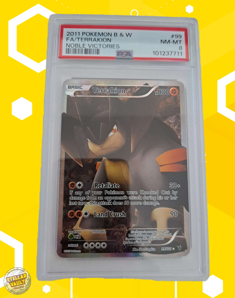 Pokemon Noble Victories Full Art Terrakion PSA 8 Graded Slab