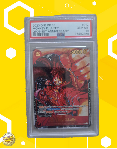 One Piece OP-05 1st Anniversary Monkey D Luffy PSA 10 Graded Slab