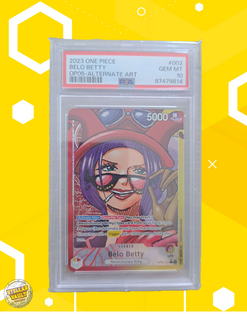 One Piece OP-05 Alternate Art Belo Betty Leader PSA 10 Graded Slab