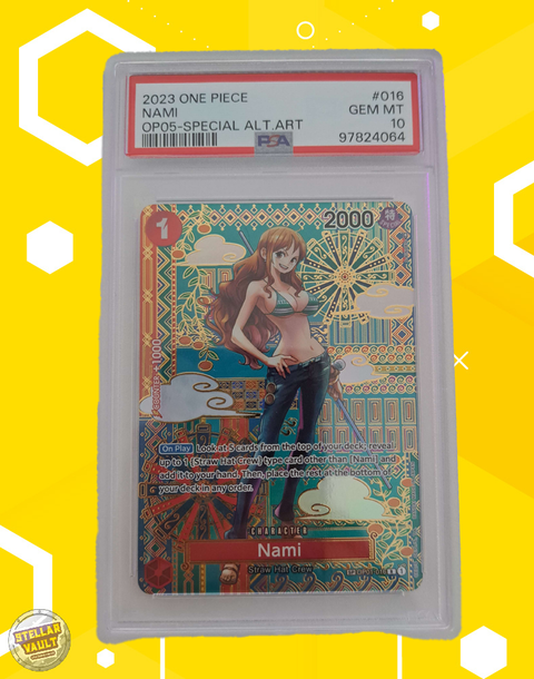 One Piece OP-05 Special Alternate Art Nami PSA 10 Graded Slab