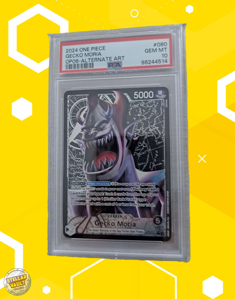 One Piece OP-06 Alternate Art Leader Gecko Moria PSA 10 Graded Slab