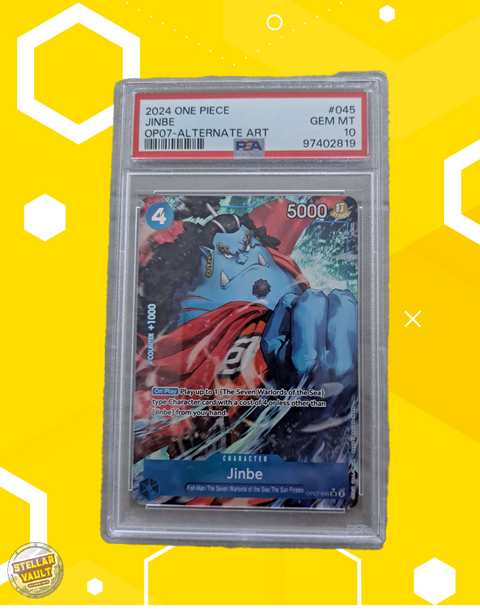 One Piece OP-07 Alternate Art Jinbe PSA 10 Graded Slab