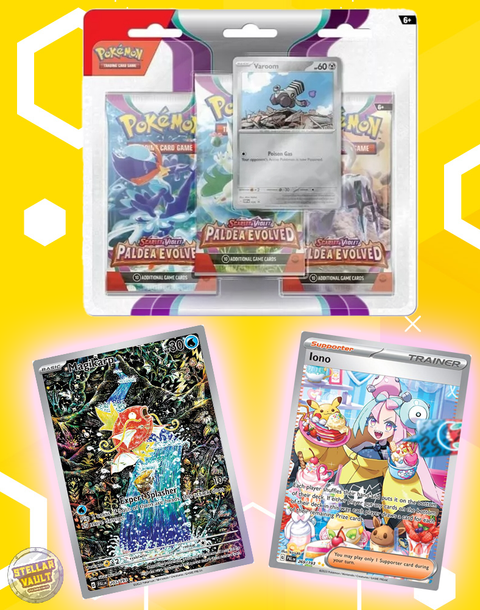 Pokemon Scarlet & Violet Paldea Evolved 3-Pack Blister (Varoom)