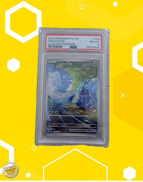 Pokemon Paldea Evolved Heracross Illustration Rare PSA 8 Graded Slab