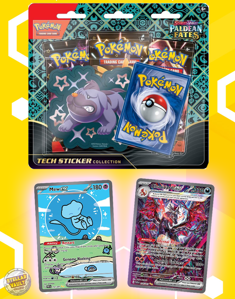 Pokemon Scarlet & Violet Paldean Fates Tech Sticker 3-Pack Blister (Shiny Maschiff)