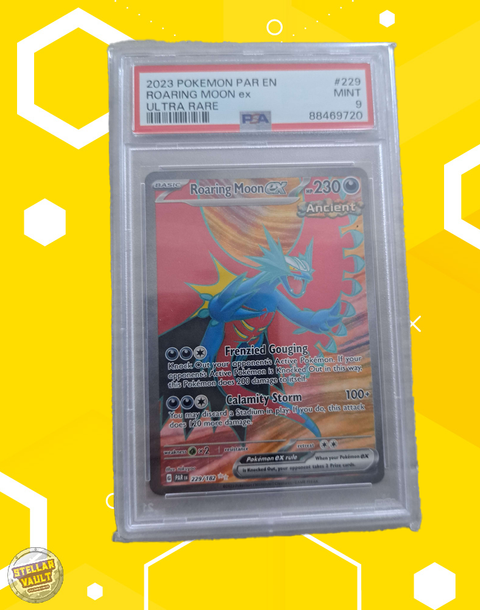 Pokemon Paradox Rift FA Roaring Moon EX PSA 9 Graded Slab