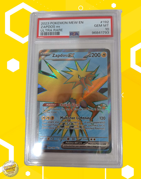 Pokemon 151 FA Zapdos EX PSA 10 Graded Slab