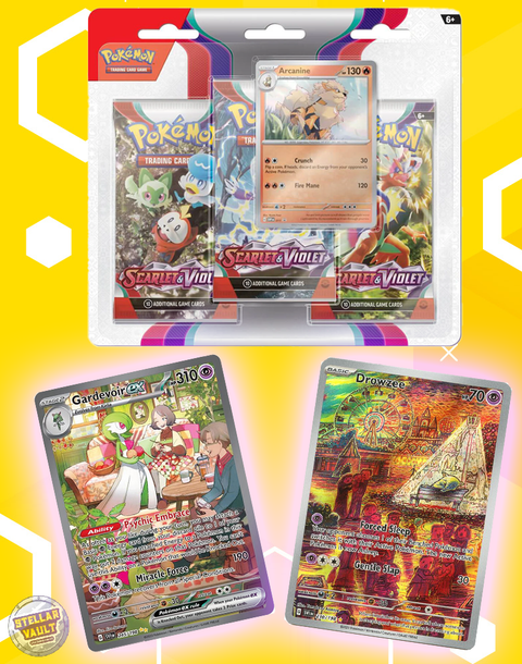 Pokemon Scarlet & Violet Base 3-Pack Blister (Arcanine)
