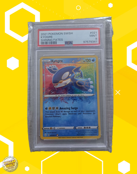 Pokemon Shining Fates Kyogre PSA 9 Graded Slab