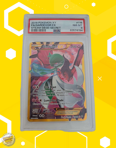 Pokemon Steam Siege Secret Rare FA Gardevoir EX PSA 8 Graded Slab