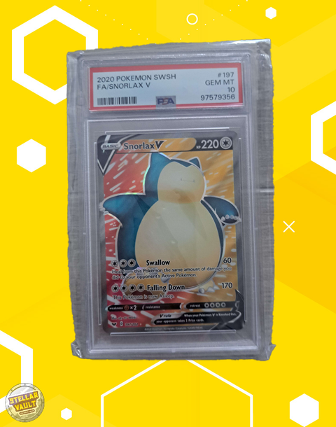 Pokemon Sword & Shield Base FA Snorlax V PSA 10 Graded Slab